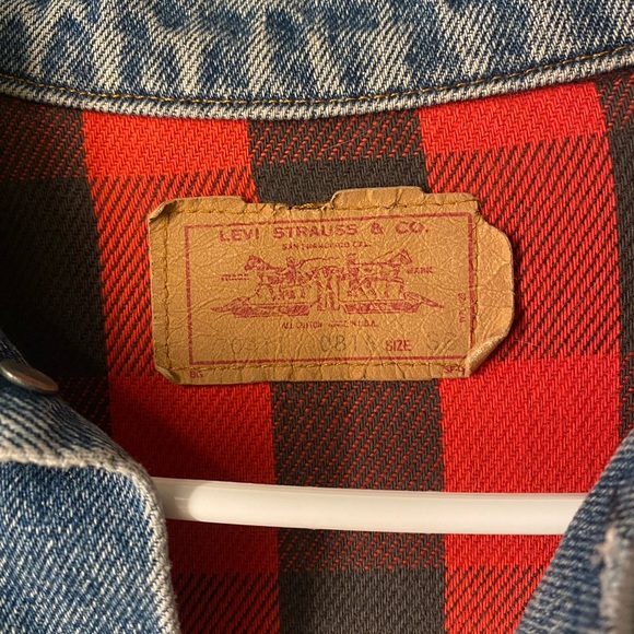 Vintage Levi Flannel Denim Jacket (M) - Picture 4 of 4